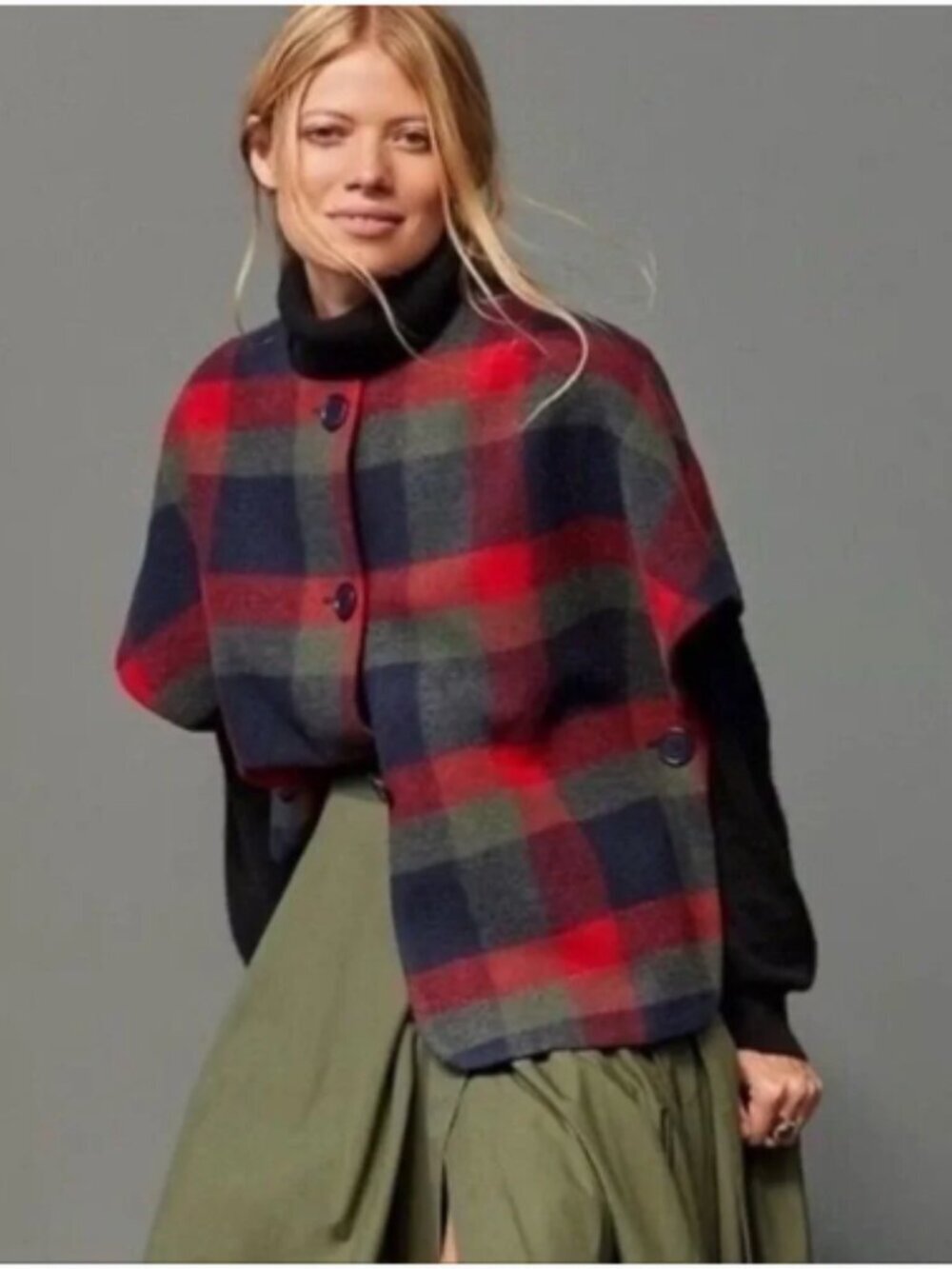 Maeve by Anthropologie Plaid Cape | Cape | Anthropologie Cape | Plaid Cape